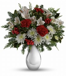 Silver And Snowflakes Bouquet from Westbury Floral Designs in Westbury, NY